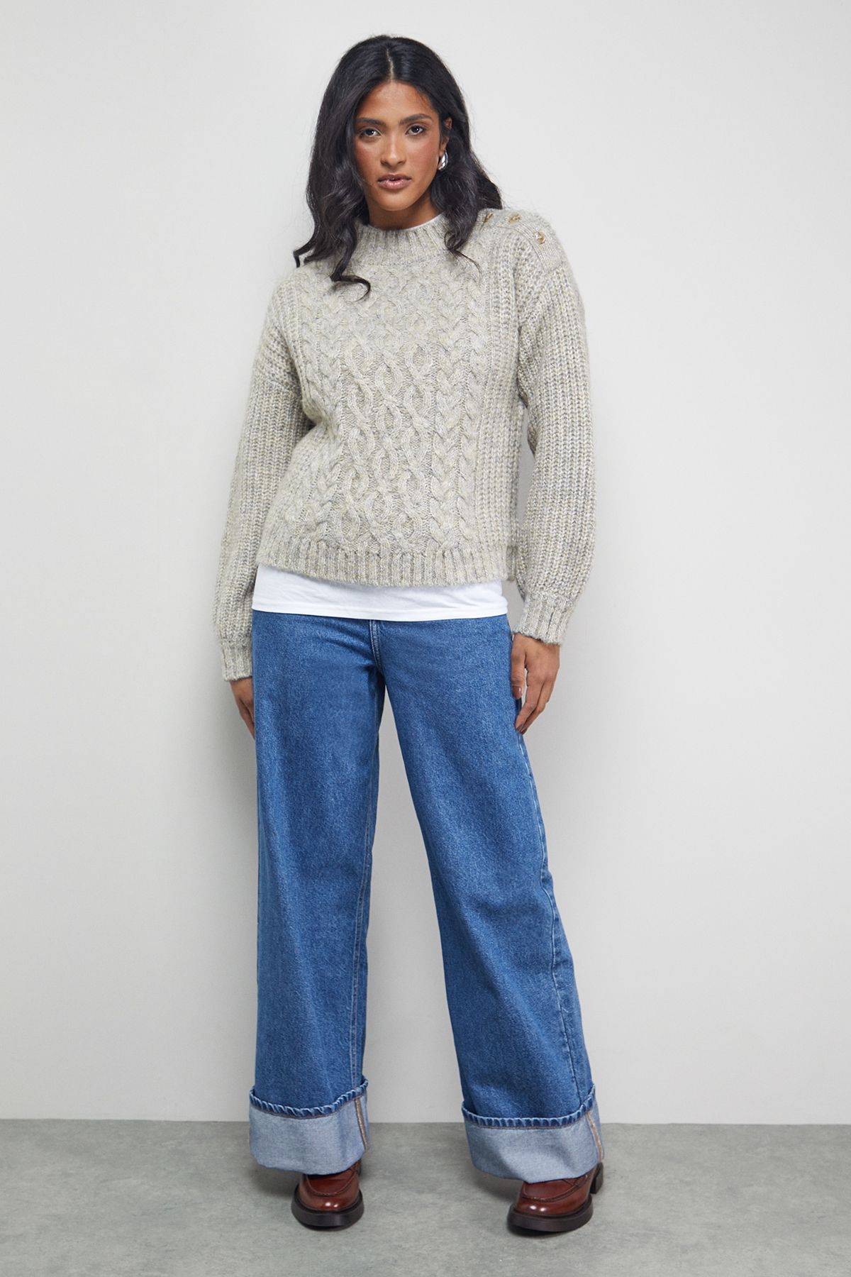 Warehouse Twist Neck Cable Jumper