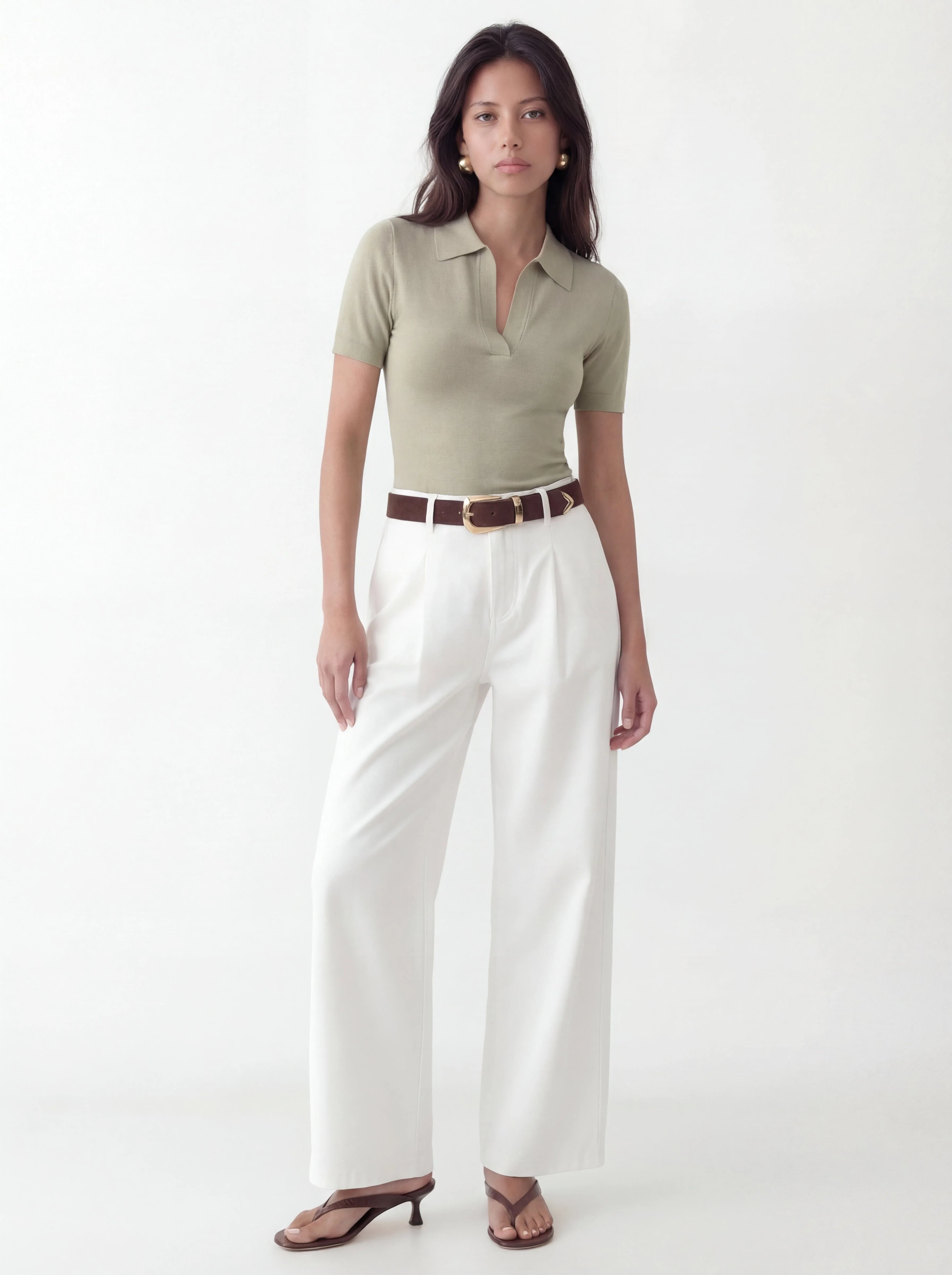 POLO MAILLE - CRISTINA - VERT PALE