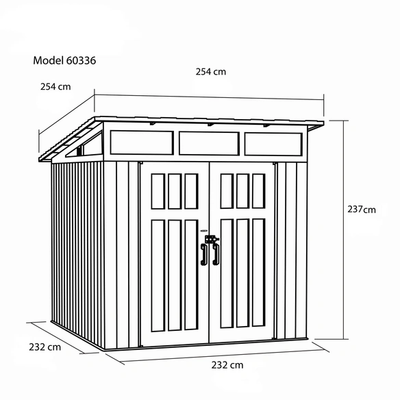 Gerätehaus, Außenmaß Breite: 254 cm, Kunststoff