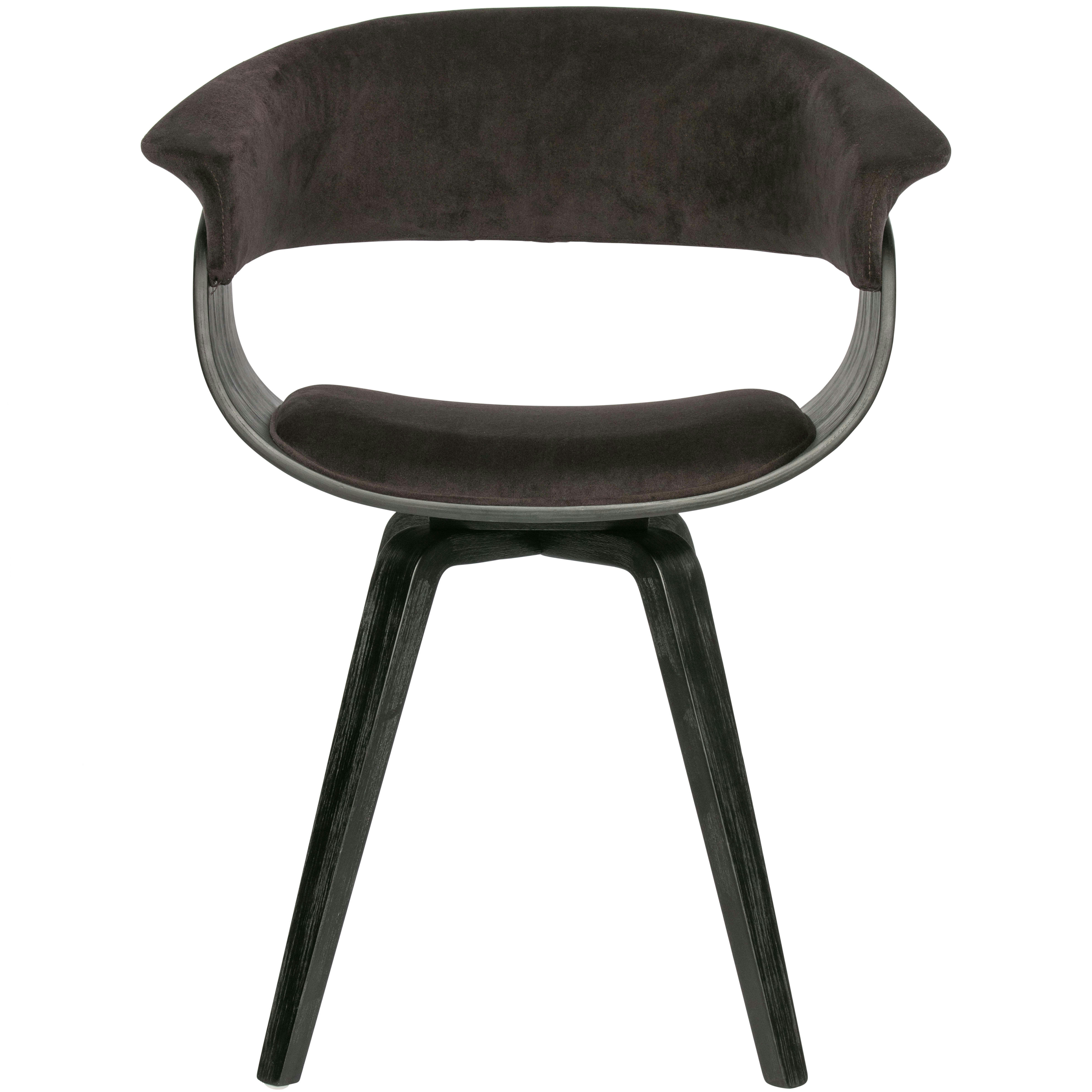 CATCH - Chaise de table en velours brun noir