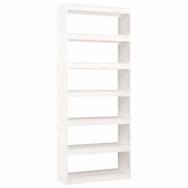 Bibliothèque/Séparateur de pièce Blanc 80x30x199,5cm Pin solide