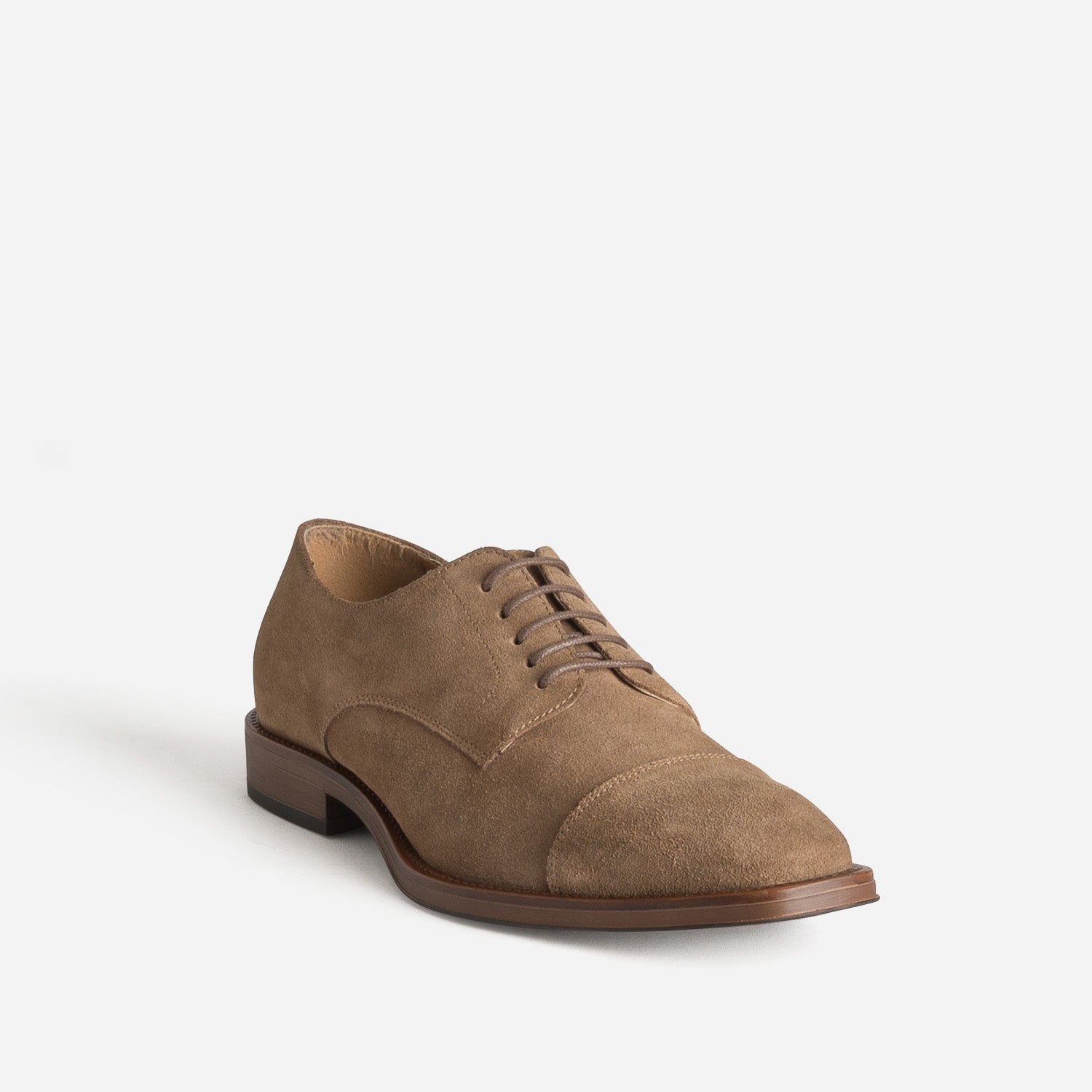 Derby marron cuir velours