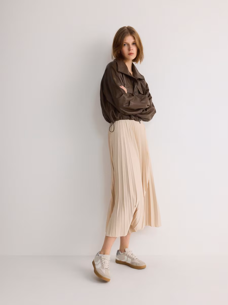 Pleated Midi Skirt