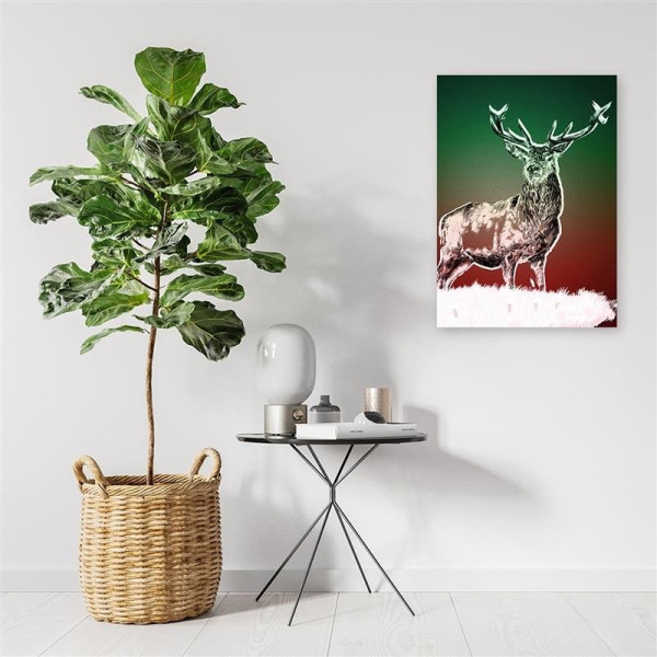 Feeby Obraz na płótnie Abstrakcyjny jeleń w śniegu 40x60