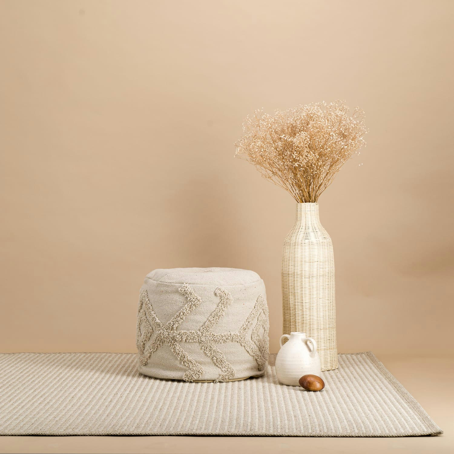 NATUREL - Tapis deco naturelle mélange laine beige 153x230, OEKO-TEX®