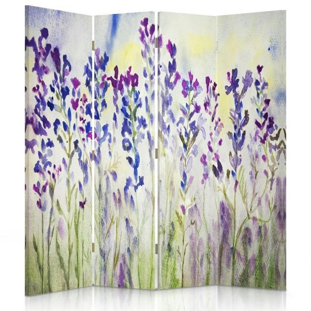 - Paravent cloison Lavender Watercolour 145x180cm (4 volets)