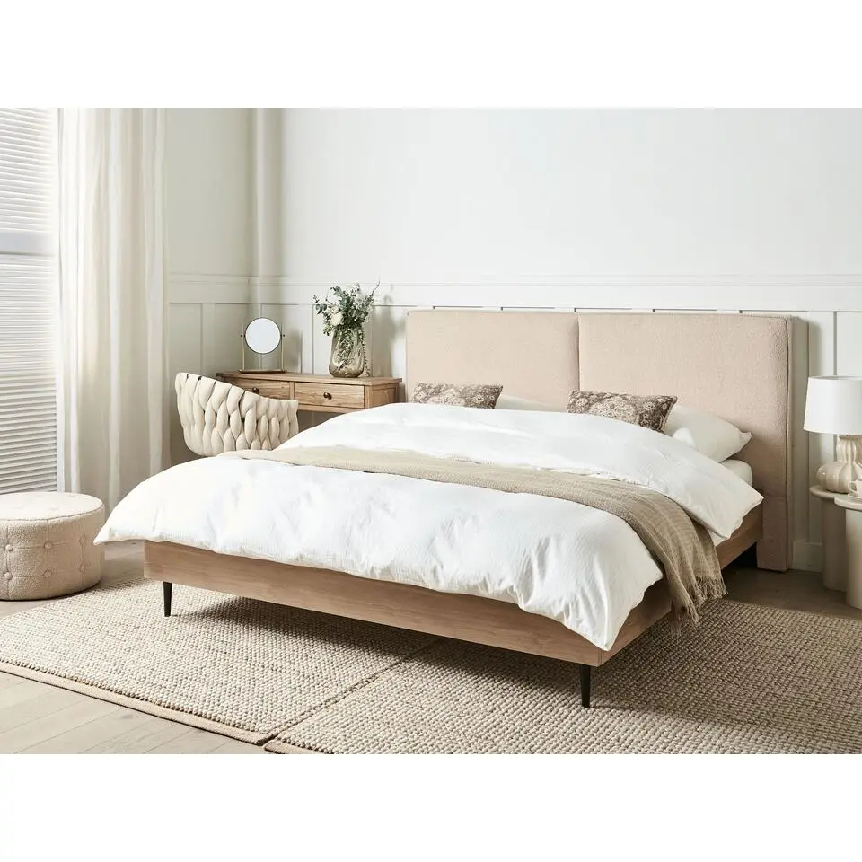 IZERNORE - Bed - Beige - 160 x 200 cm - Boucl&eacute;
