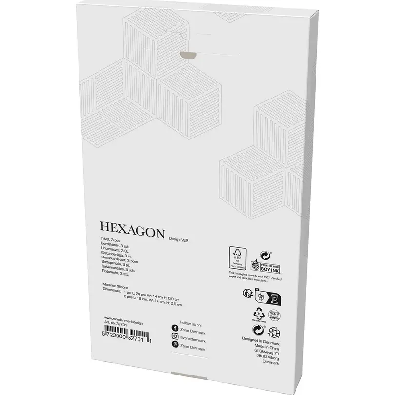 Untersetzer 3er-Set Hexagon