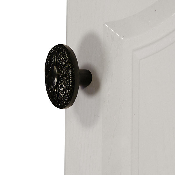 Bouton de porte double ovale noir l.35 x H. 58mm