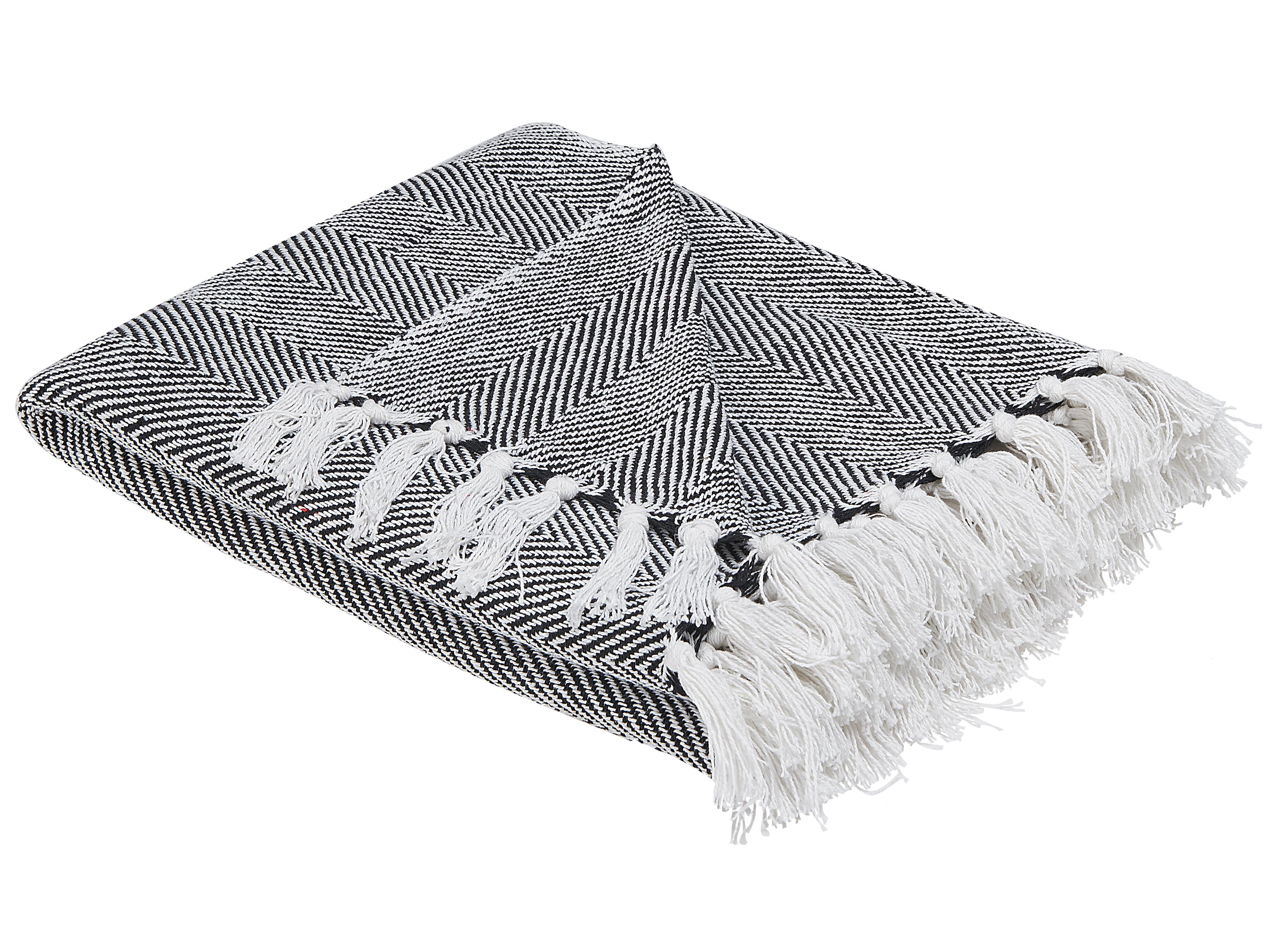 Blanket TANGIER Cotton 130 x 160 cm Black