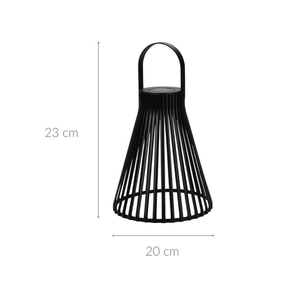 Lampion solarny, czarny, 23 cm