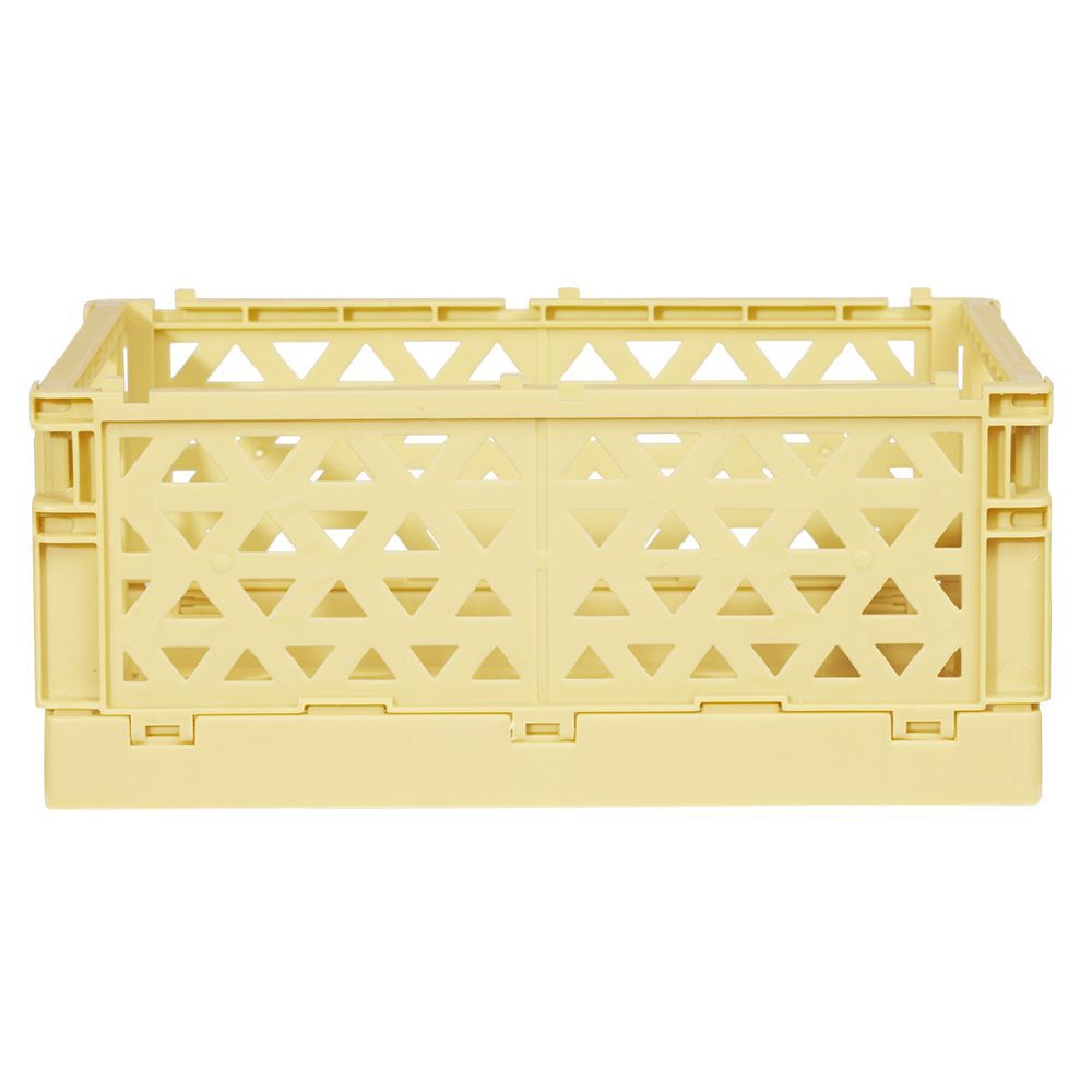 Caisse pliable avec porte-étiquette jaune L25xl16,5xH10cm