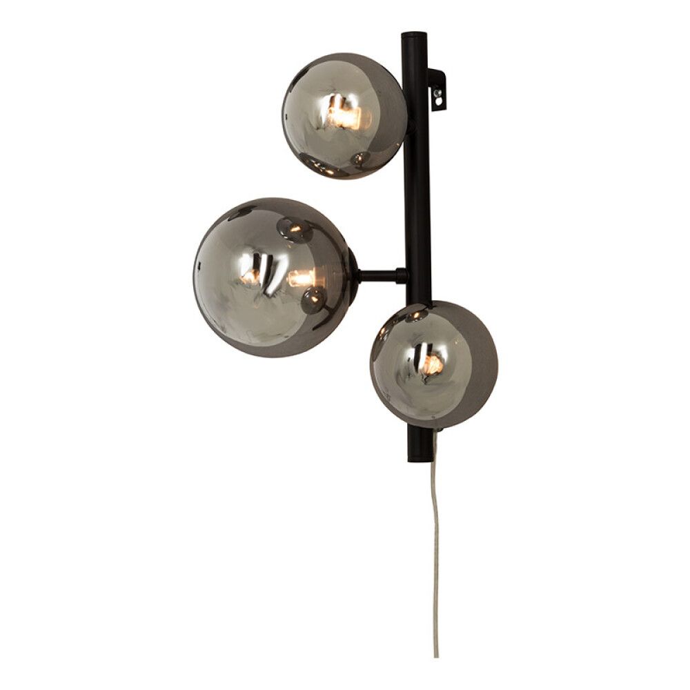 VEGGLAMPE ANETA LIGHTING MOLEKYL SVART/RØYK