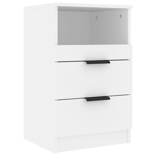 NNEVL Bedside Cabinets 2 pcs White Engineered Wood
