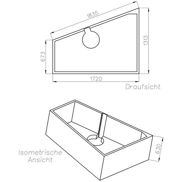 Wannenträger »Galia «, BxHxL: 131,3 x 63 x 172 cm, weiß