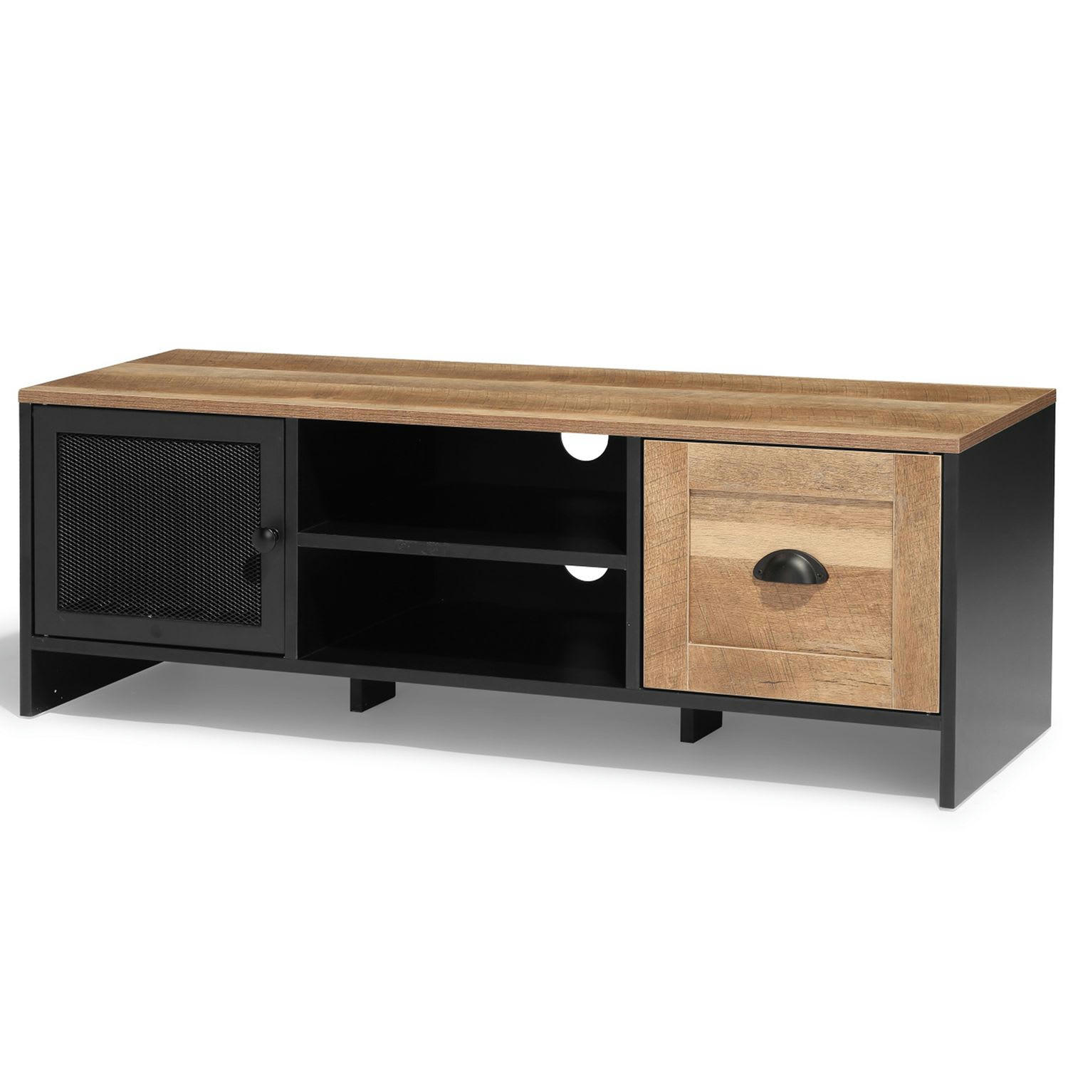 INDUS - Meuble TV en métal et bois contreplaqué