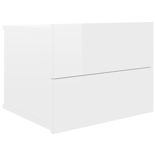 NNEVL Bedside Cabinets 2 pcs High Gloss White 40x30x30 cm Chipboard