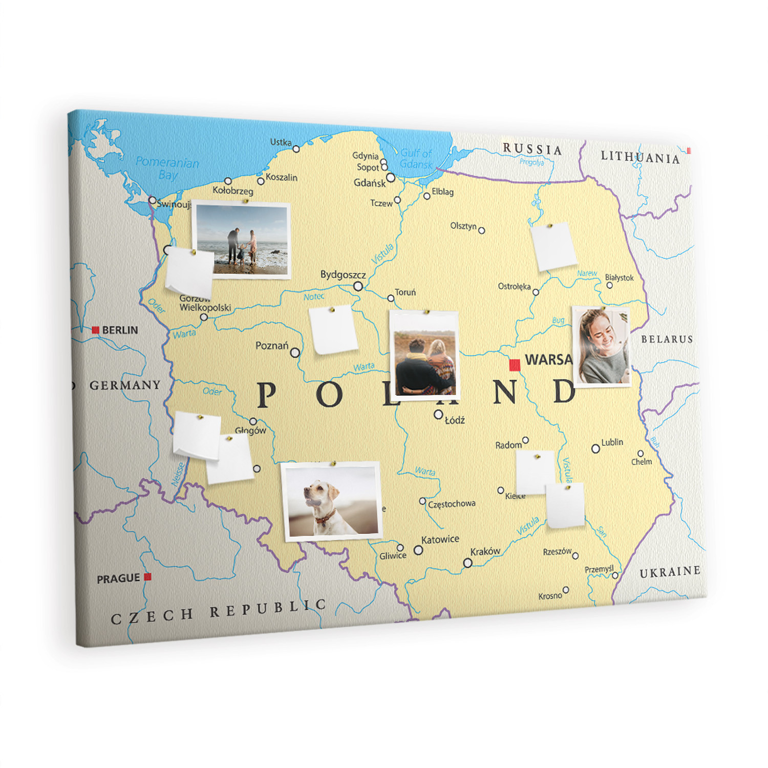 Tablica korkowa 120x80 cm dekoracyjna   pinezki Polska