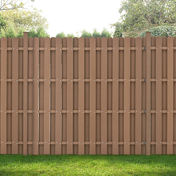 Clôture de Jardin Bois Composite WPC Marron 185 x 193 cm neu.holz