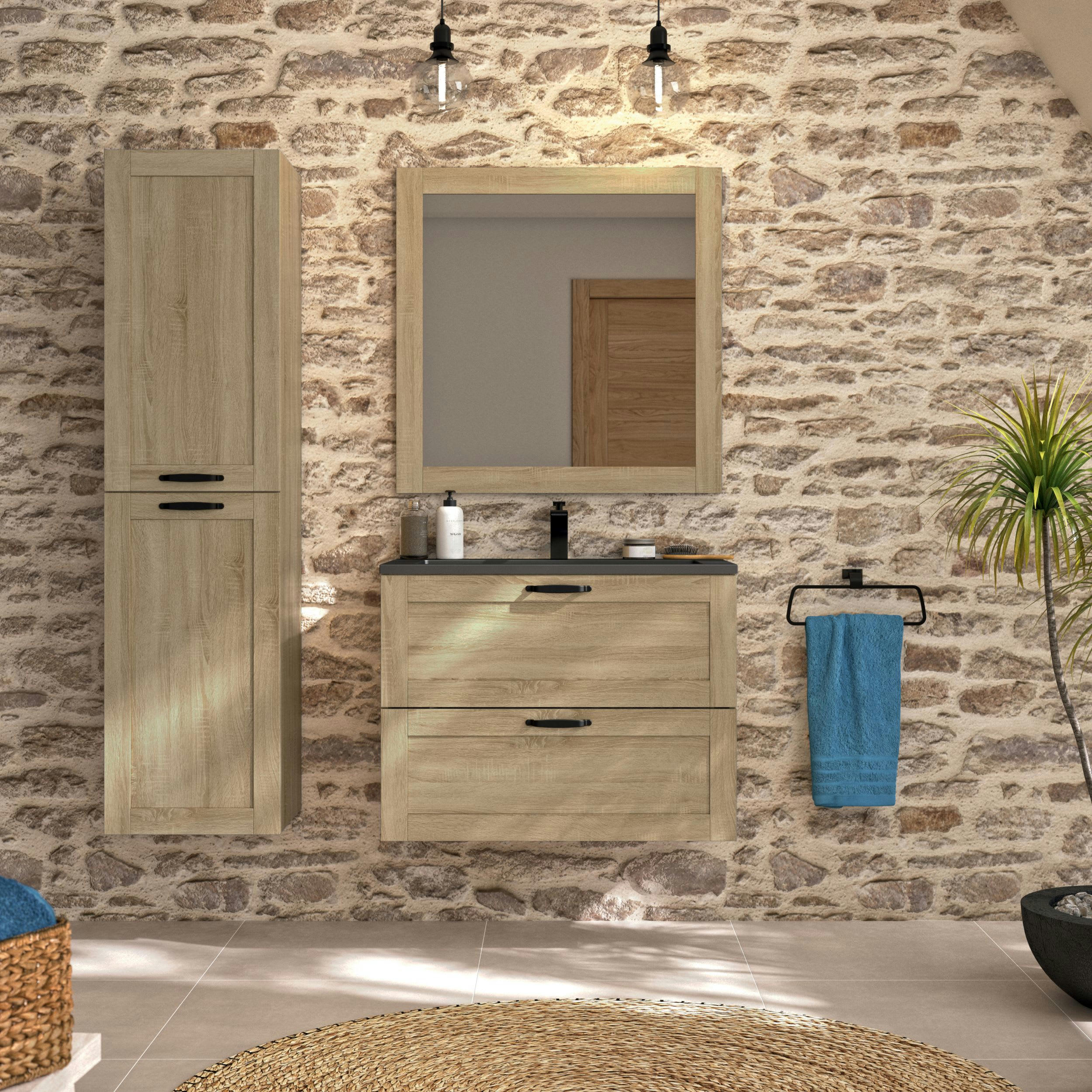 CAMBRIDGE - Meuble sous-vasque 80 x 58 x 46 cm