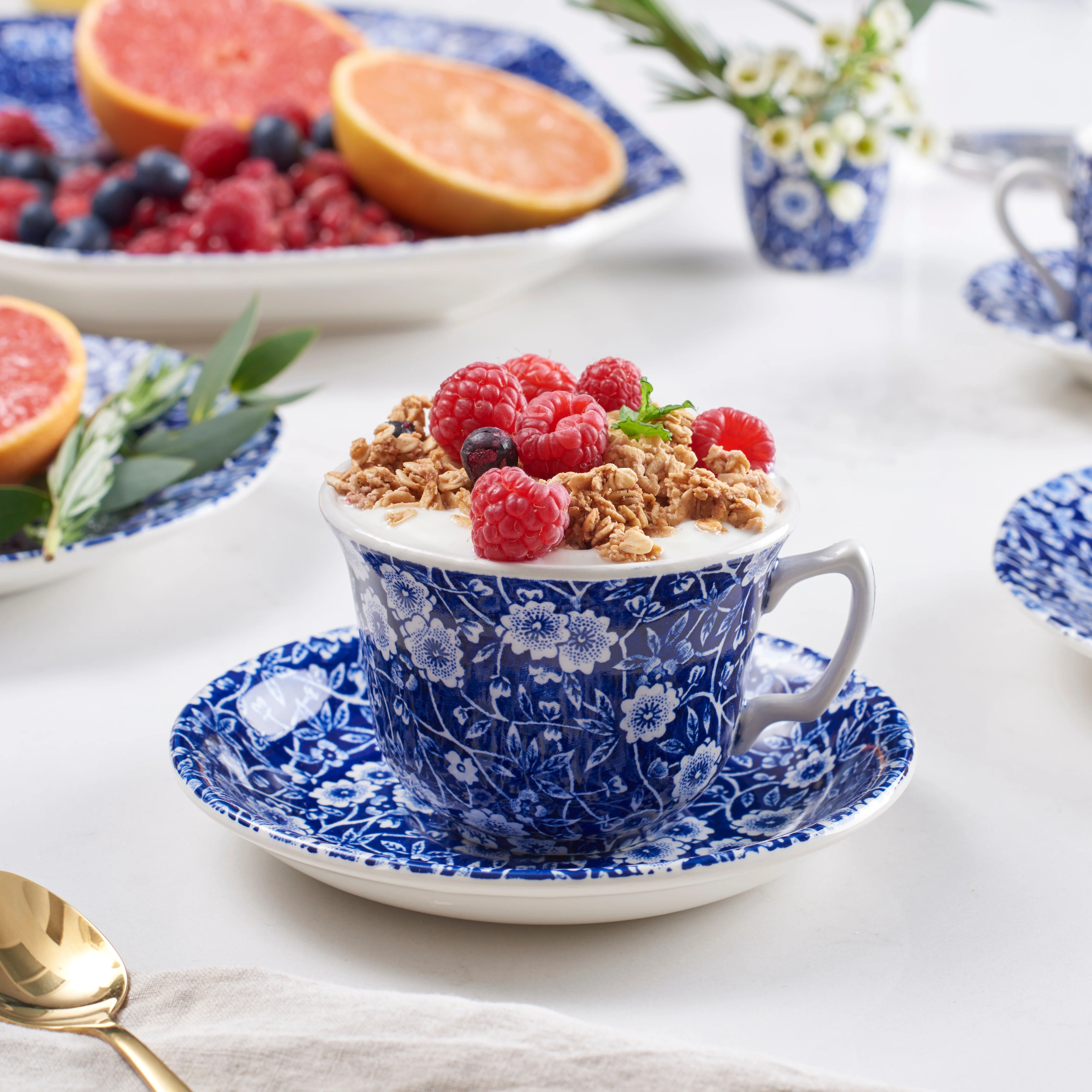 Blue Calico Teacup 187ml/0.33pt