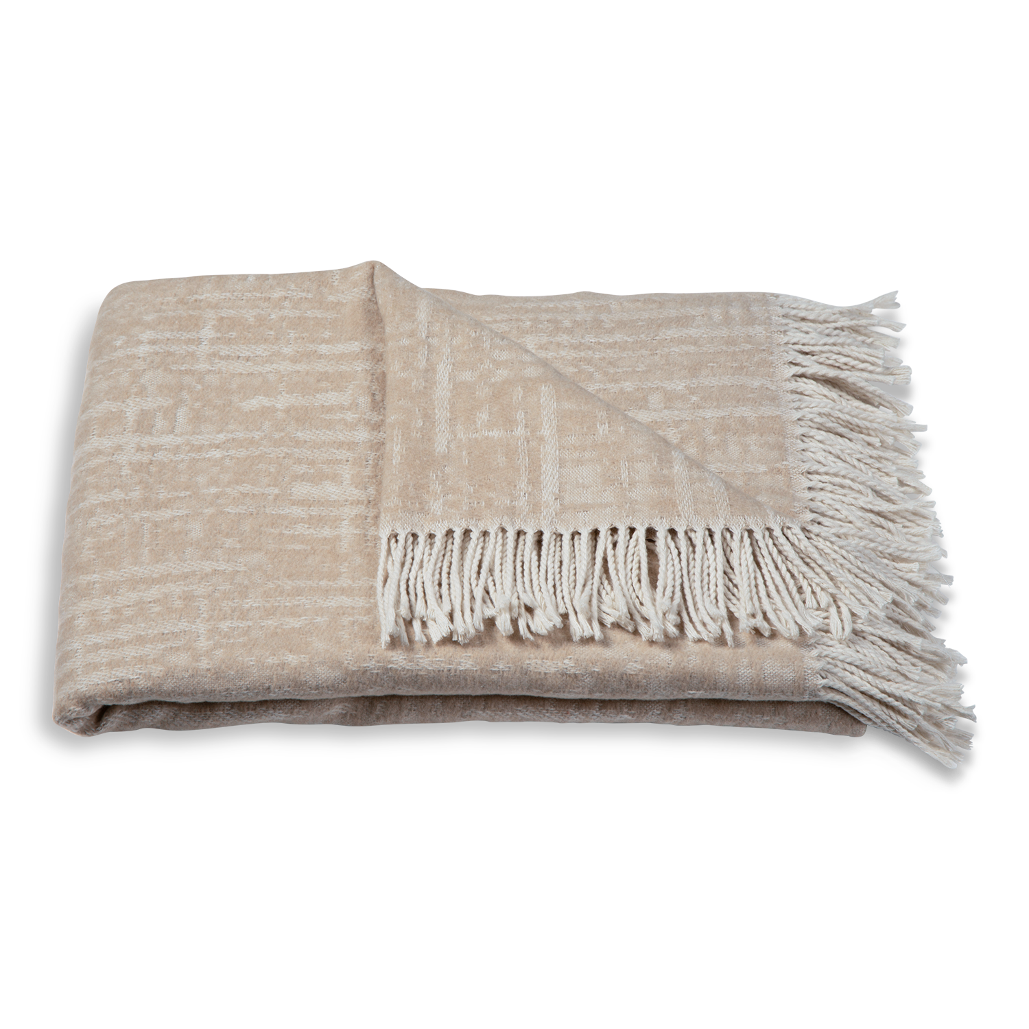 Atmooz Plaid Misty – 150x200cm – Naturel – Katoenmix – Met Franjes