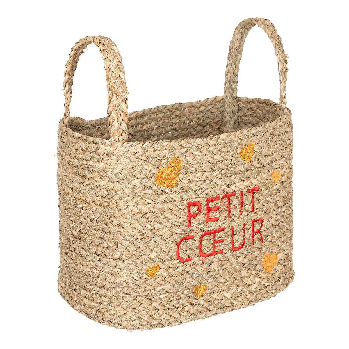 Cesto de arrumação com corações 22x28cm
