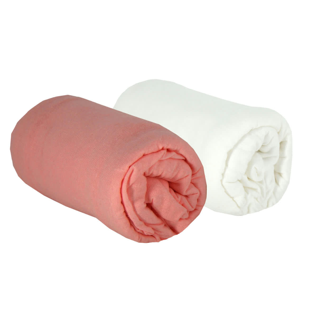- Lot de 2 draps housse bébé en coton rose 70x140 cm