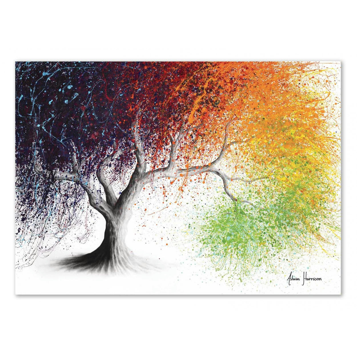 ASHVIN HARRISON - RAINBOW SEASONS TREE - ASHVIN HARRISON - Affiche d'art 30 x 40 cm