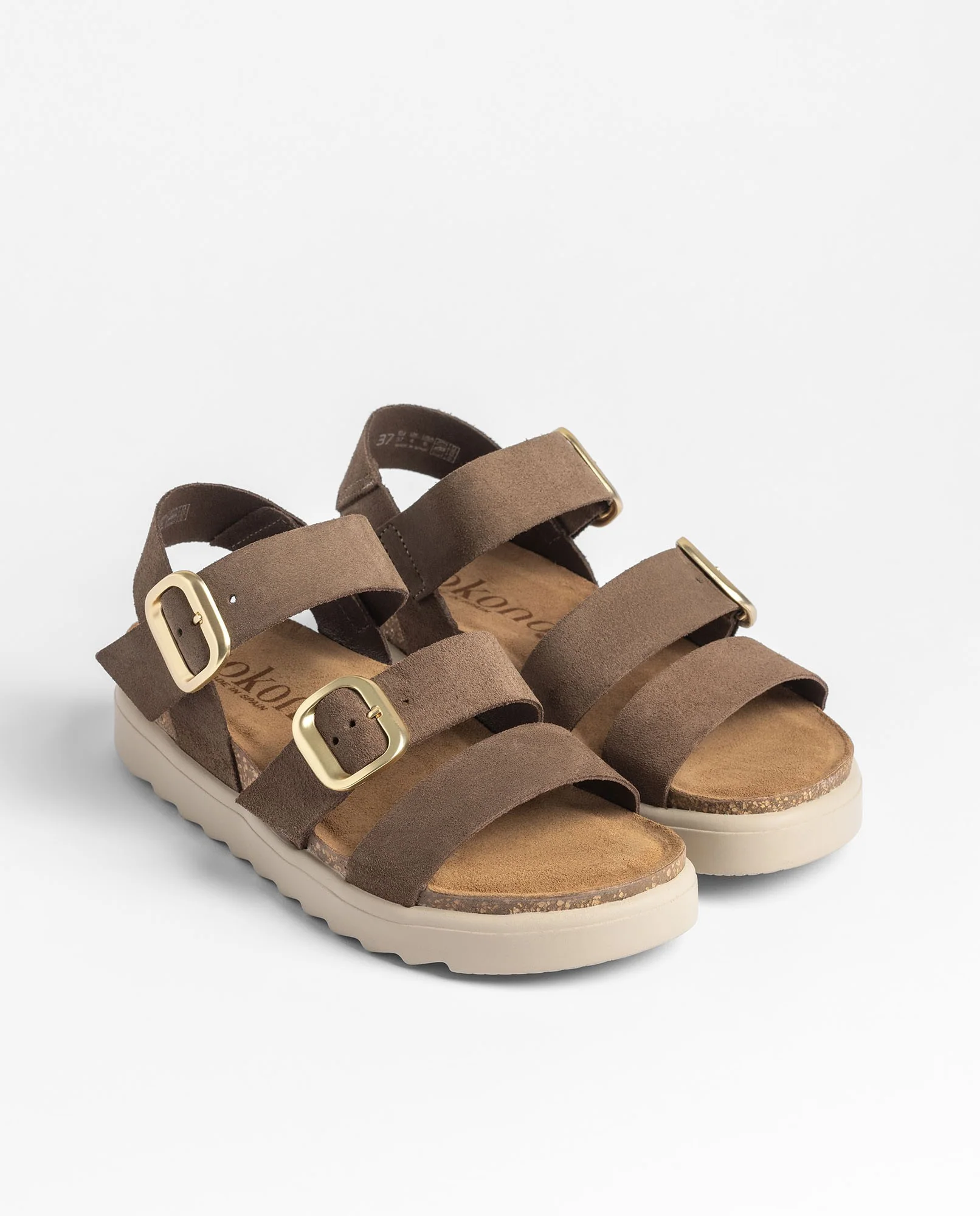 Sandalia de plataforma TUNEZ-127 marrón oscuro