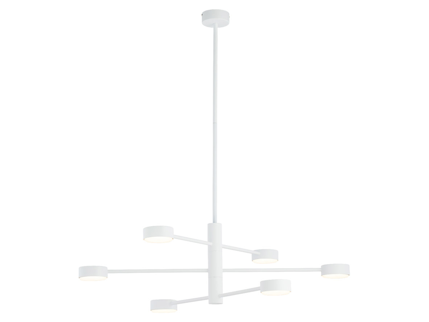 Lampa wisząca Orbit 6-punktowa stalowa biała