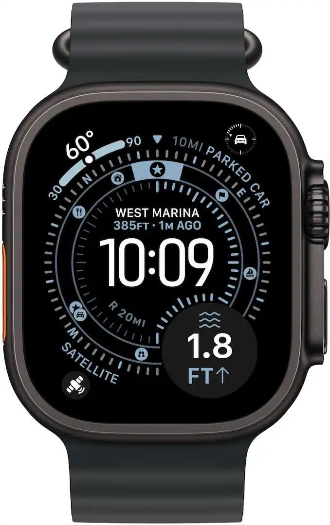 Apple Watch Ultra 3 [GPS + Cellular  49mm] Black Titanium Case with Black Ocean Band (Renewed)