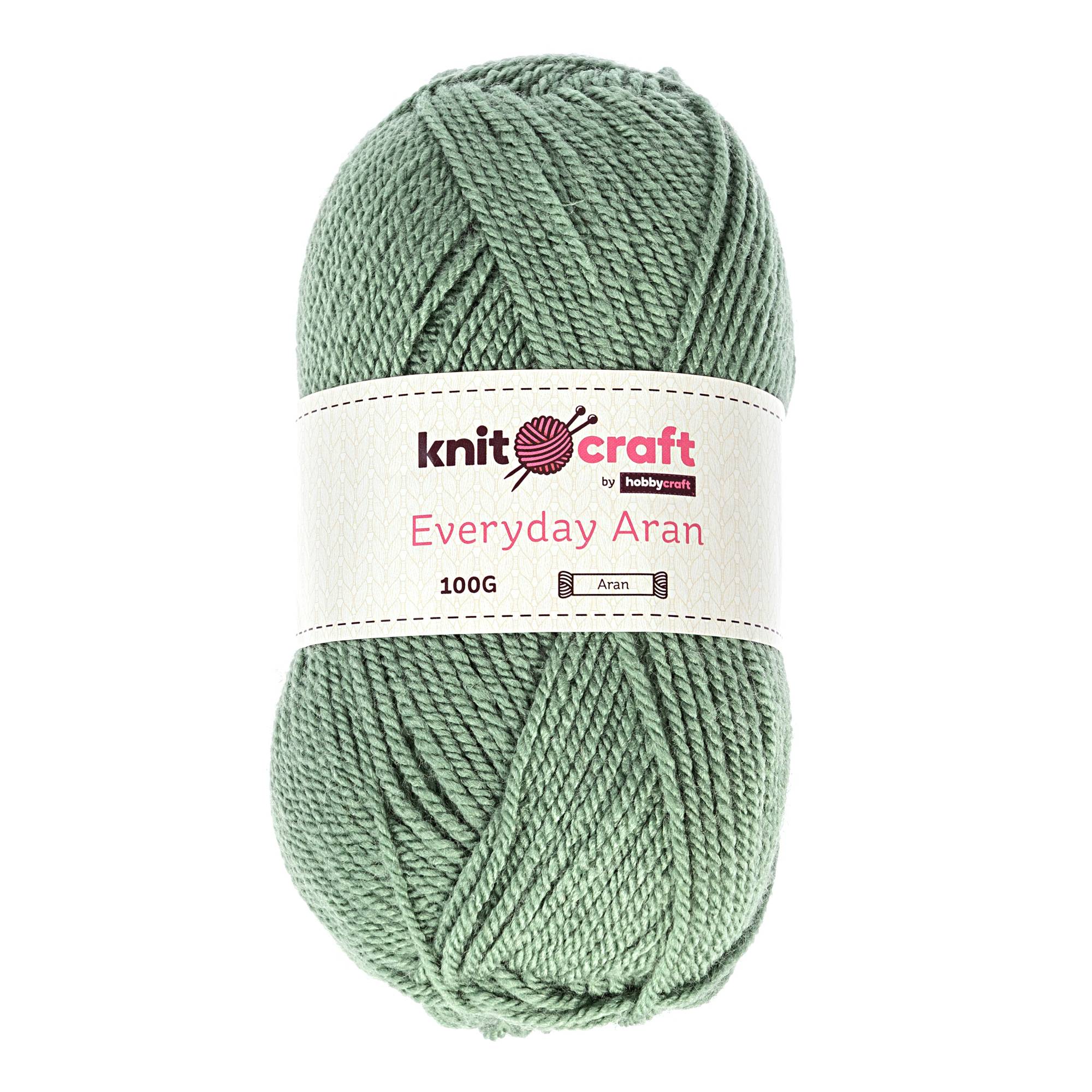 Knitcraft Green Everyday Aran Yarn 100g