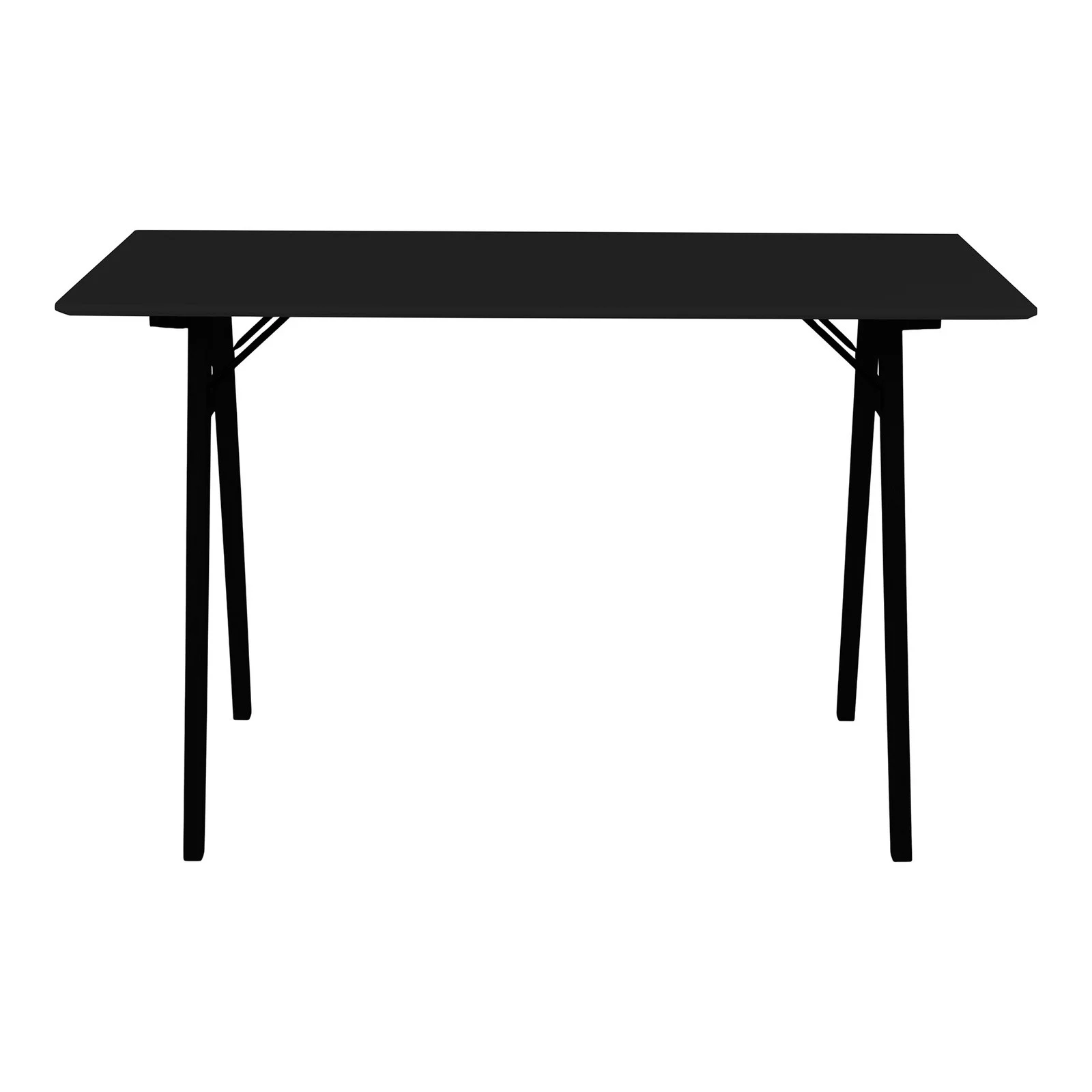 BIURKO Vojens czarne 120x60 cm MDF i drewno loftowy styl