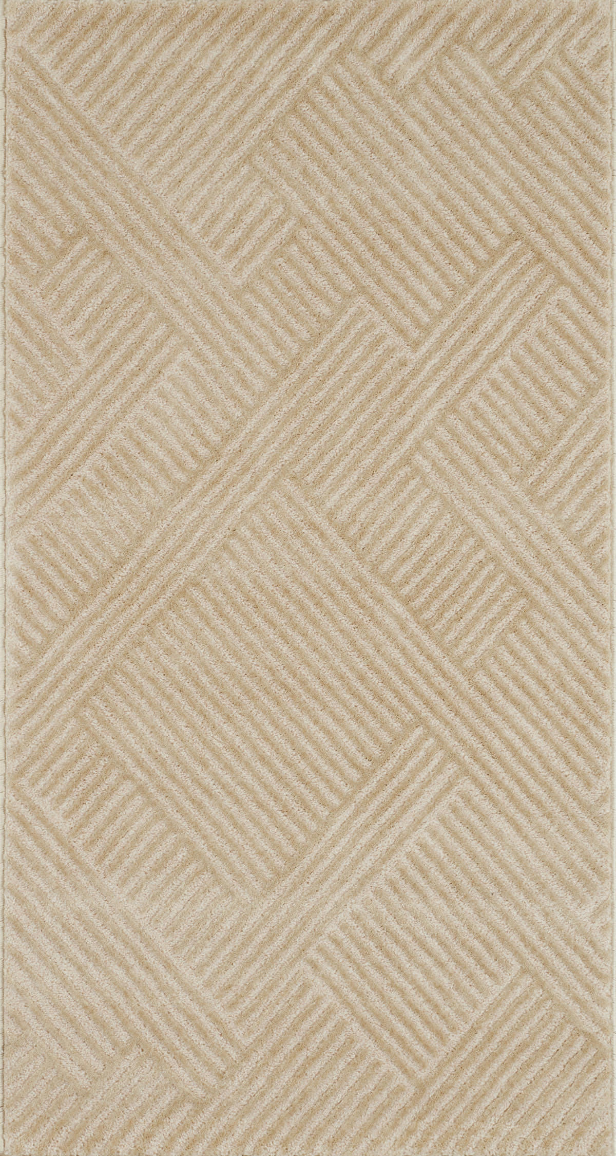 BIANCA - Tapis motif géométrique beige - 80x150