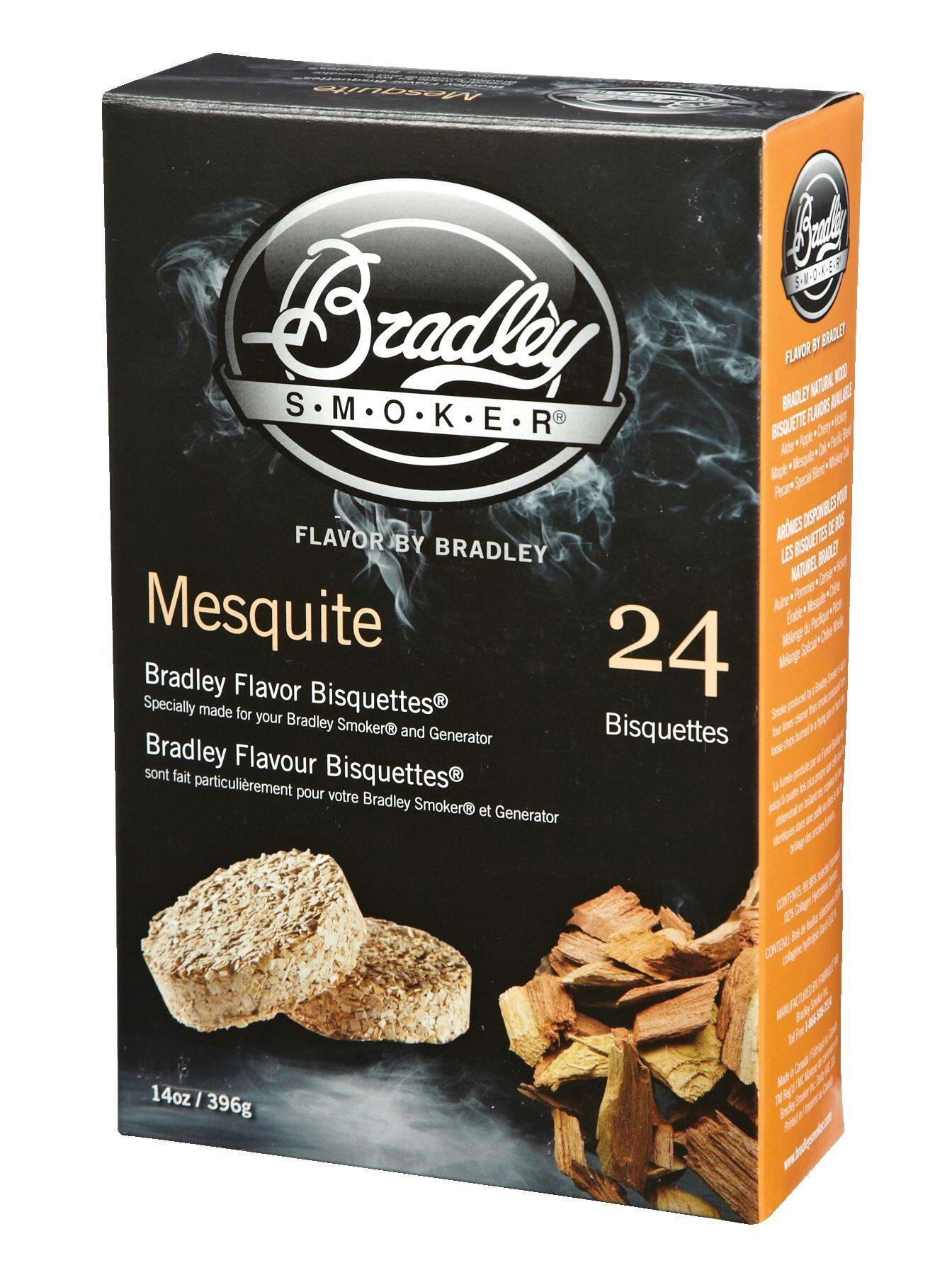 Bradley Smoker Mesquite Flavoured Smoking Pure Wood Chip Bisquettes, 24-Pack