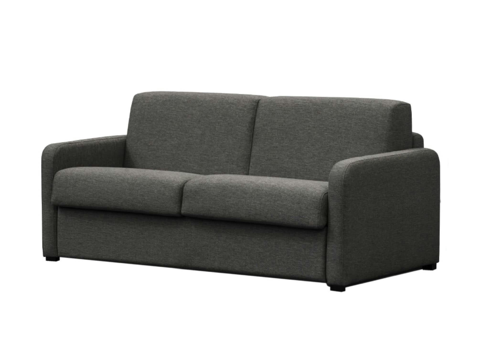 AGATHE - Canapé Convertible Express 3 places en Tissu - Gris foncé