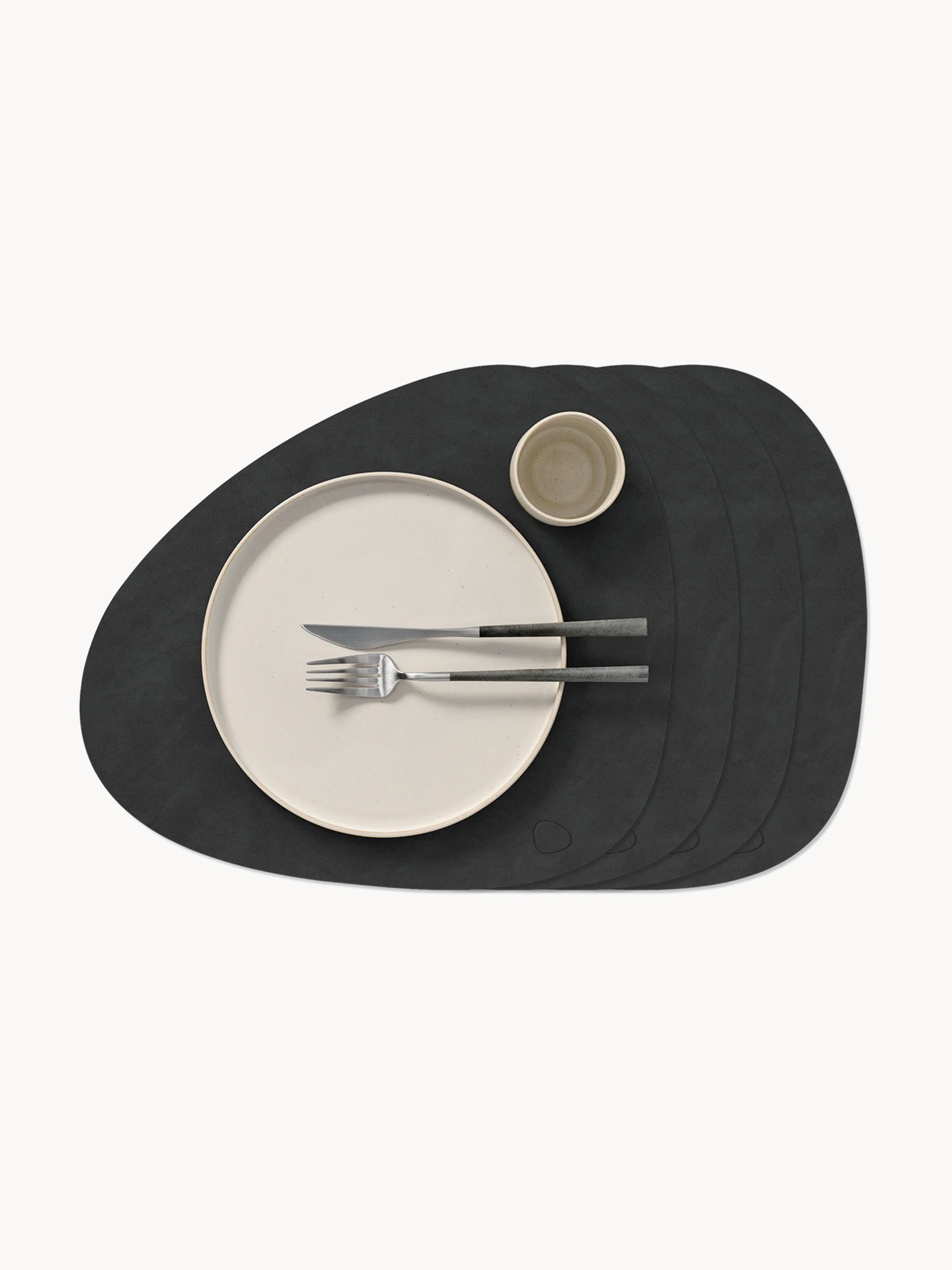 Asymmetrische Leder-Tischsets Curve, 4er-Set