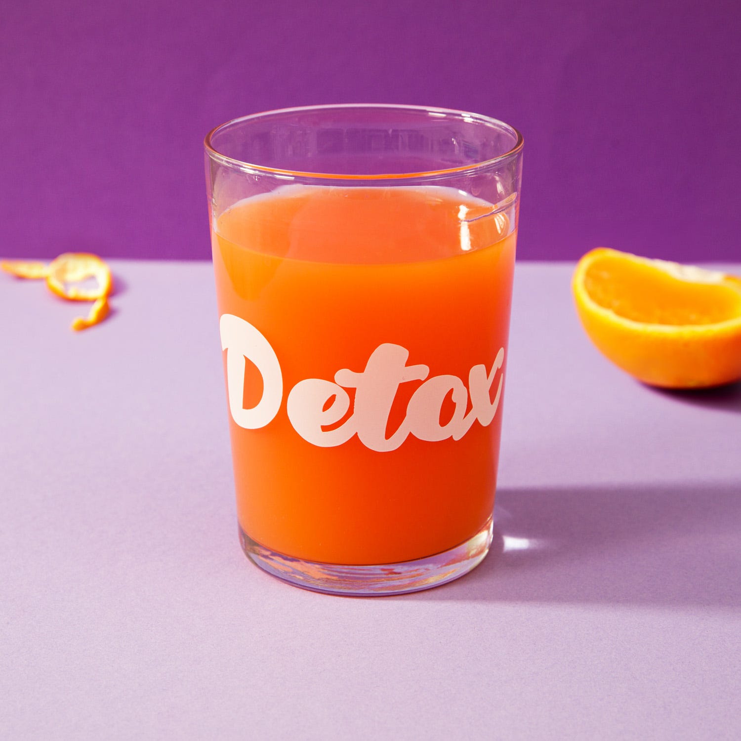Bicchiere bibita in vetro scritta Detox 490 ml