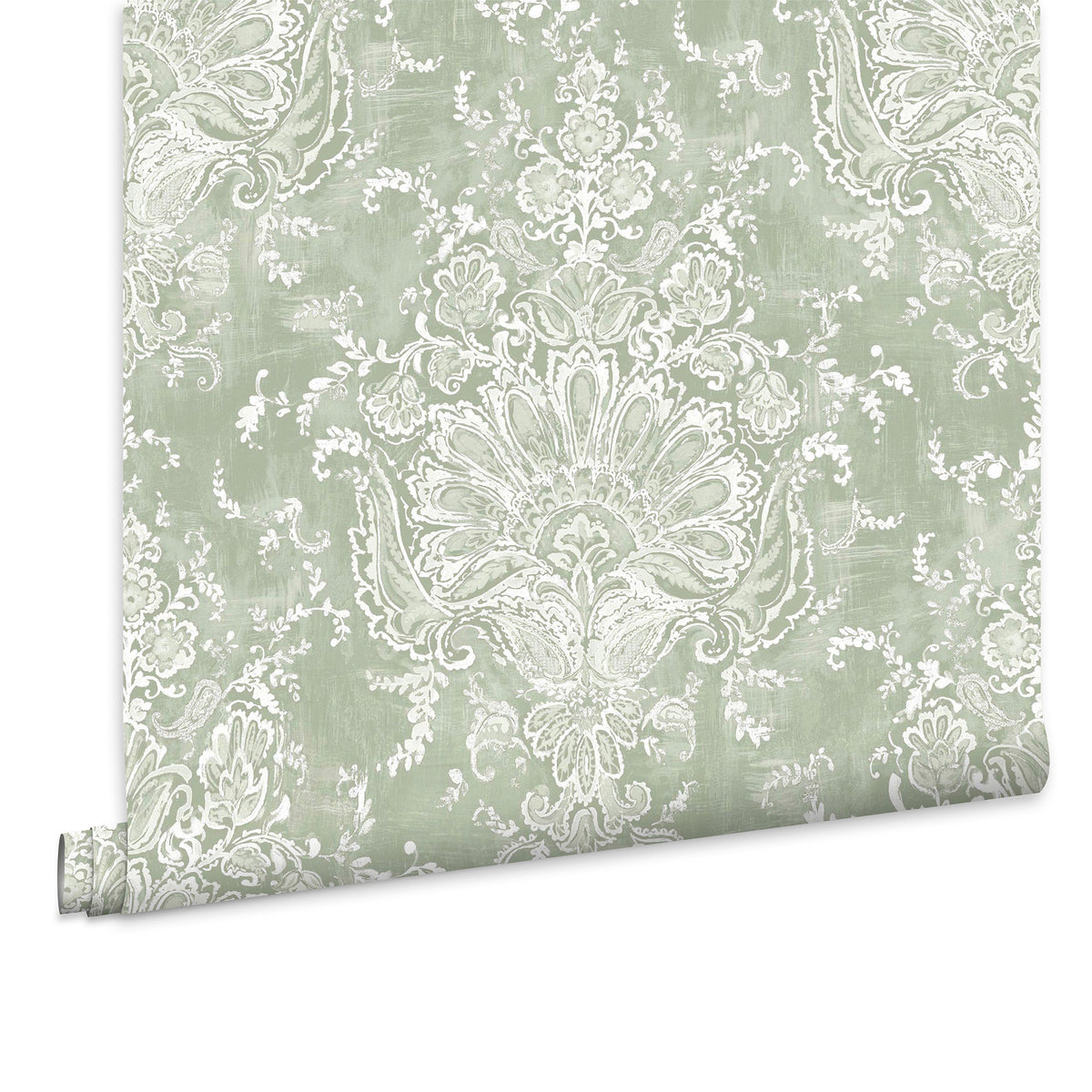 Laura Ashley Vliesbehang - Maddox Saliegroen