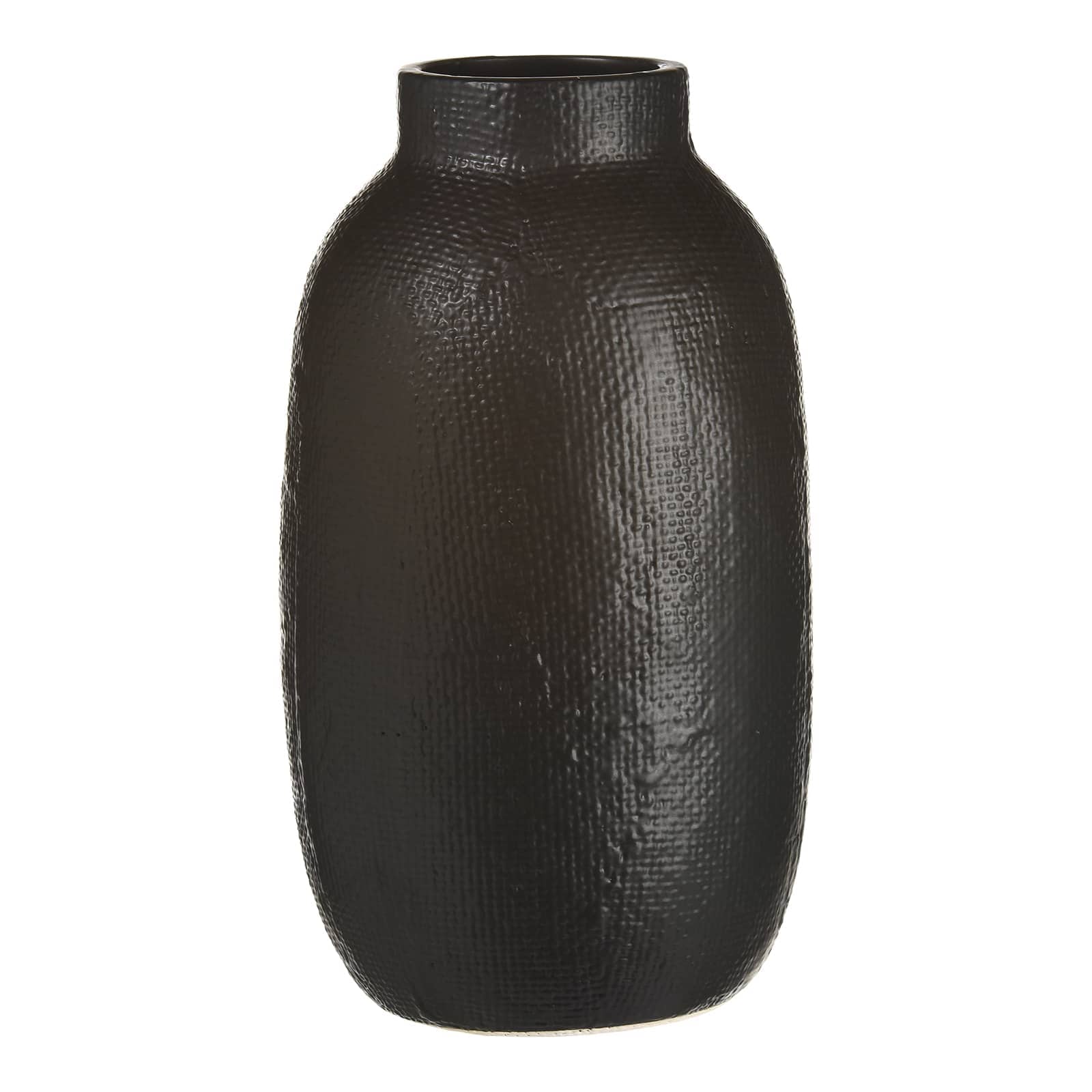 Vase Cast Schwarz, ⌀ 13.5 cm, H 240 mm