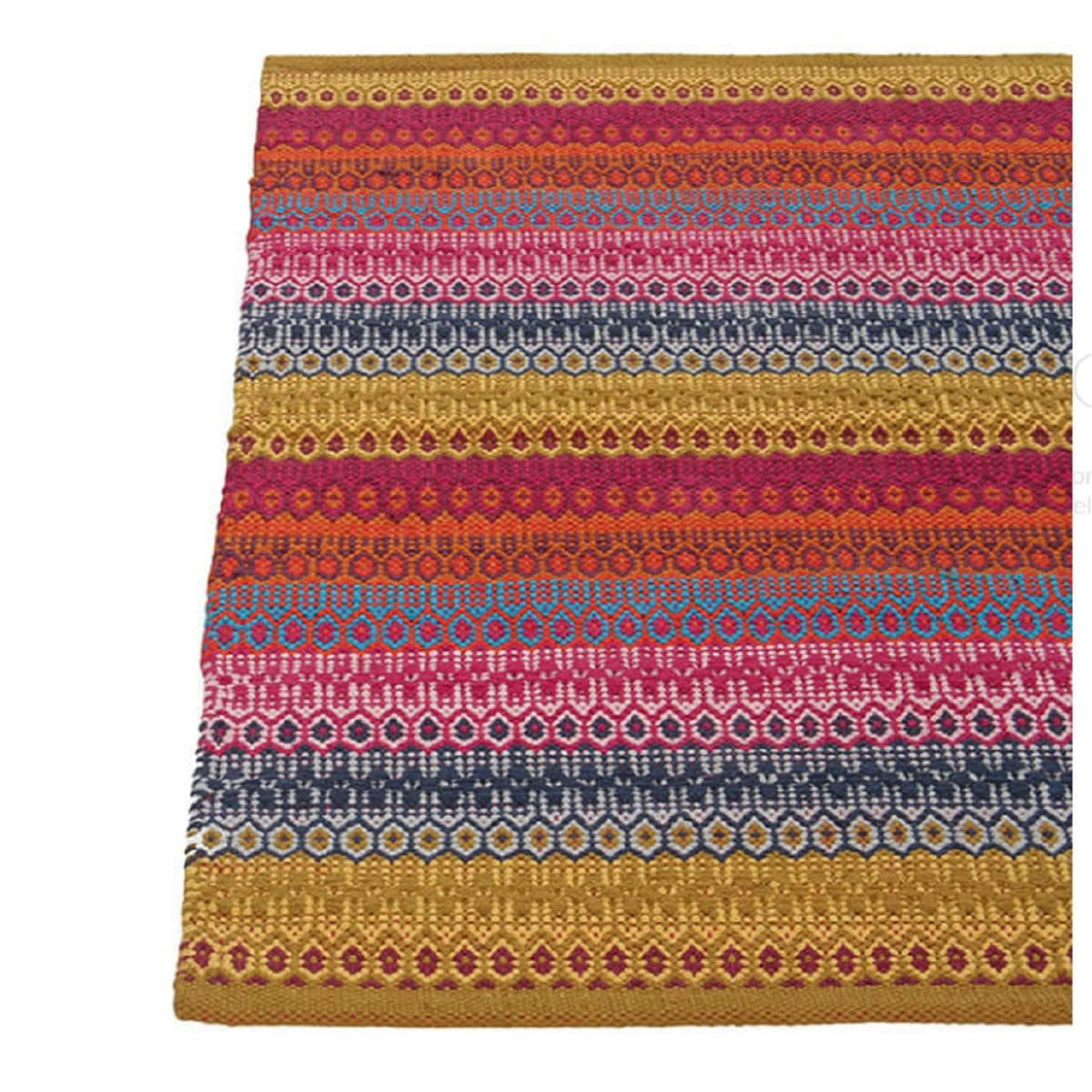 DAKAR - Tapis de salon en coton multicolore 140x200 cm