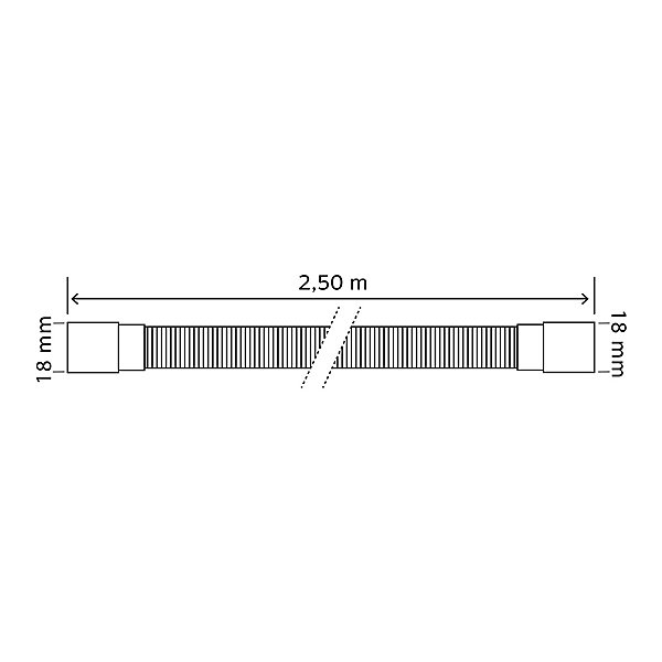 Canne de vidange pour machine à laver 2,5m Somatherm