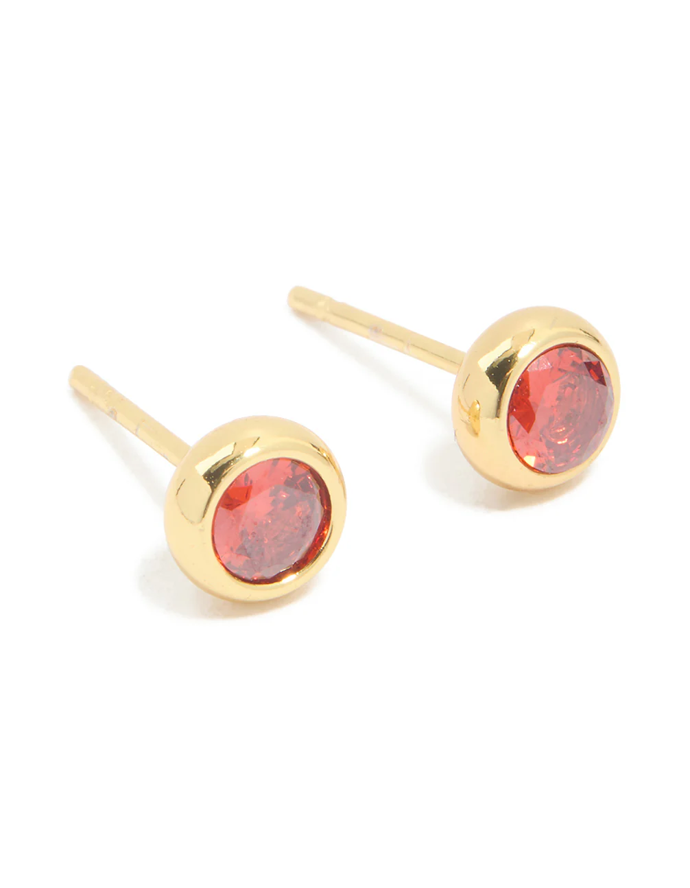 Waterproof Stainless Steel Cubic Zirconia January Birthstone Bezel Set Stud Earrings