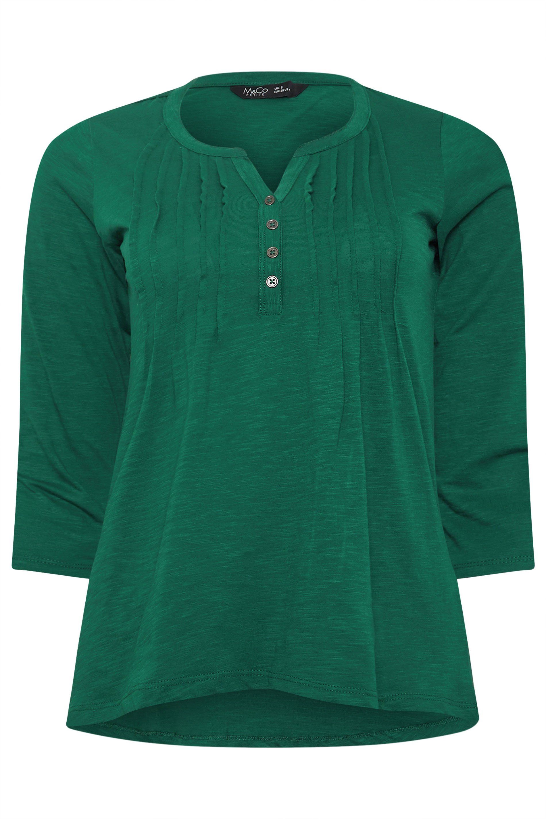 M&Co Petite Cotton Henley T-Shirt