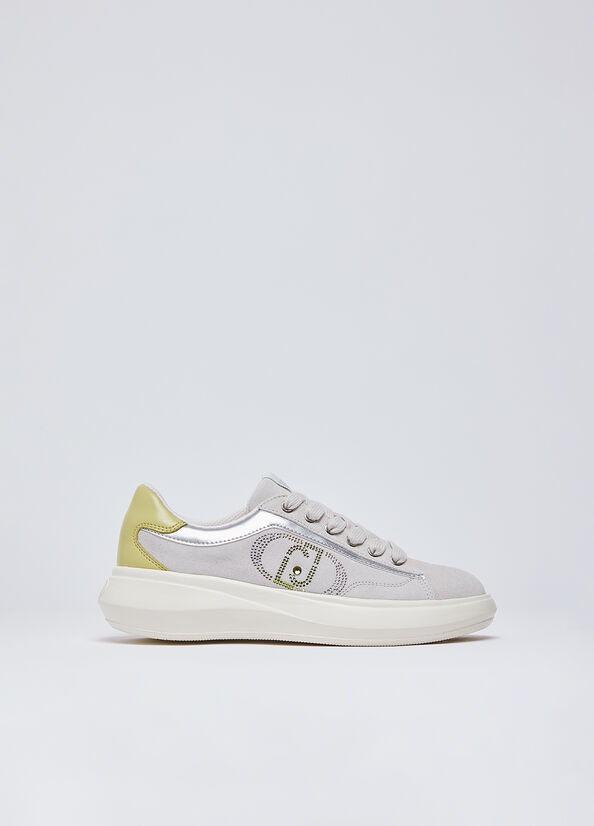 Sneakers in suede con strass