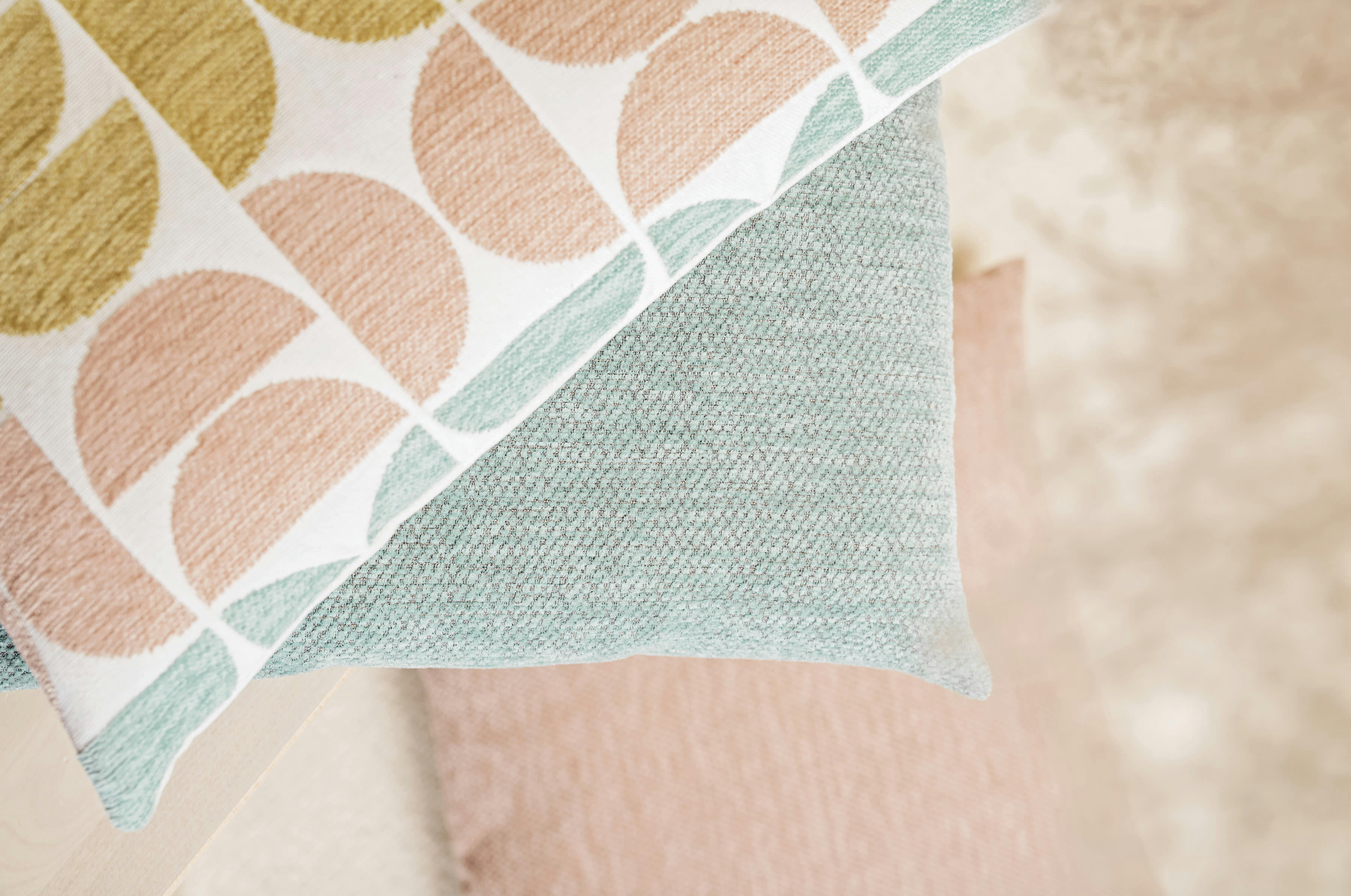 EDDA - Housses de coussin motif graphiques jacquard velours-lot de 2-45x45