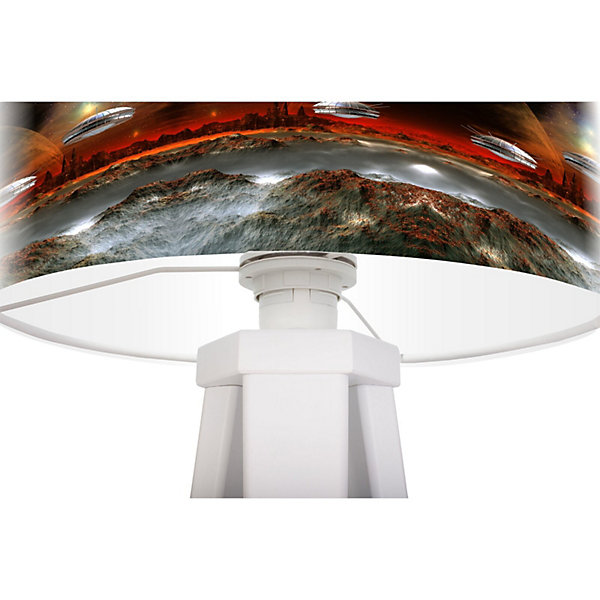 Lampe de chevet kids foto-176 30 x 30 x 45 cm Blanc, multicolore