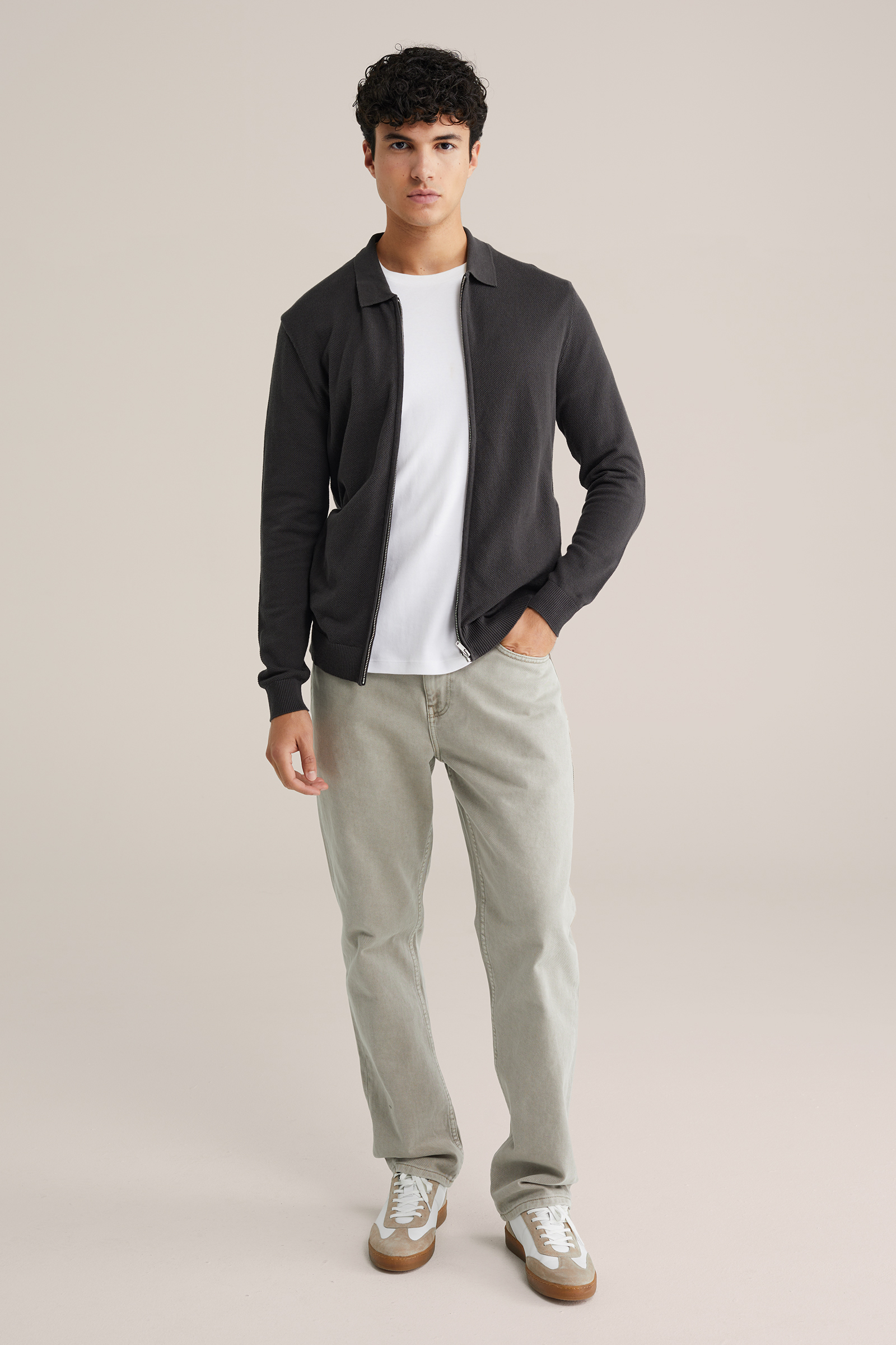 Heren regular fit vest met structuur