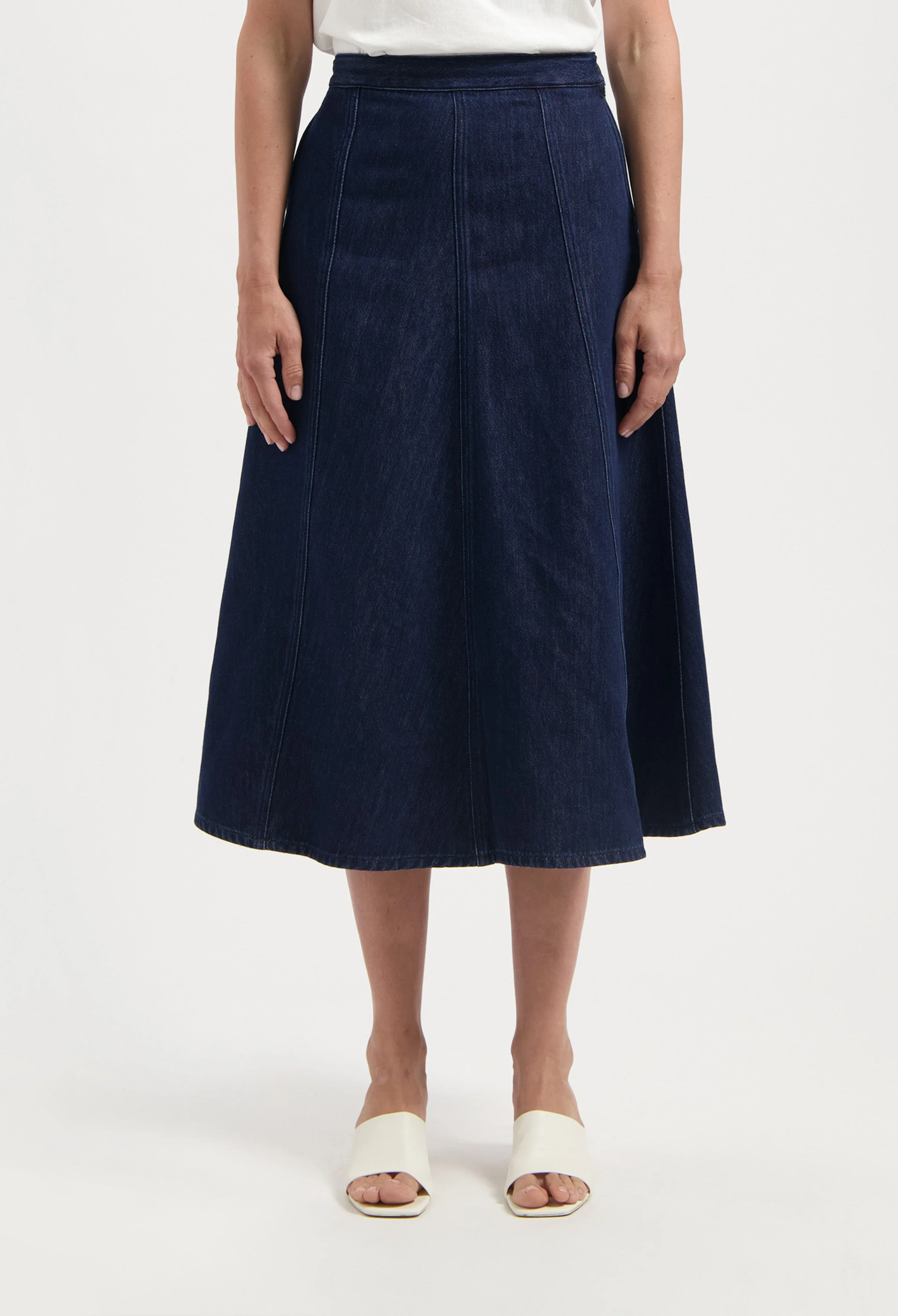 Mae Panel Skirt - Stone Indigo